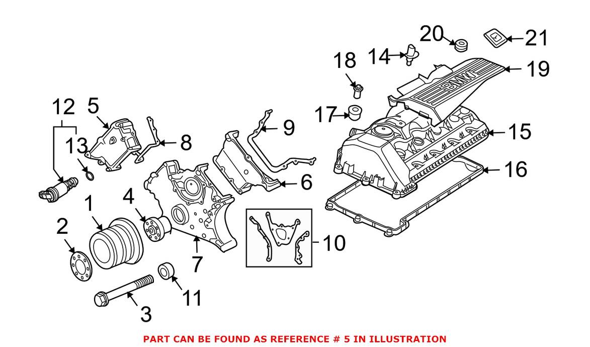 BMW Engine Timing Cover - Passenger Side Upper 11147506419